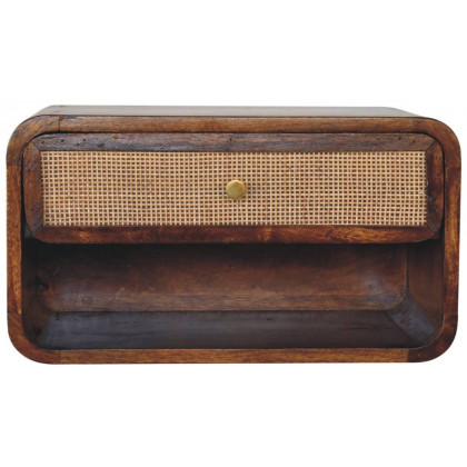 Artisan - Chestnut Wall Mounted Open Woven Bedside
