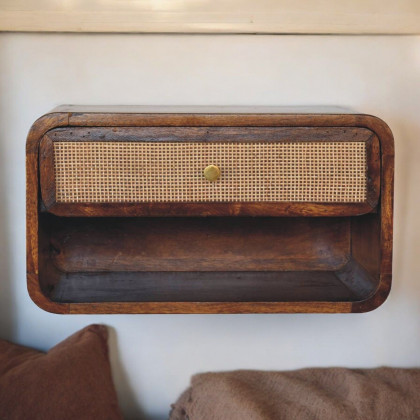 Artisan - Chestnut Wall Mounted Open Woven Bedside