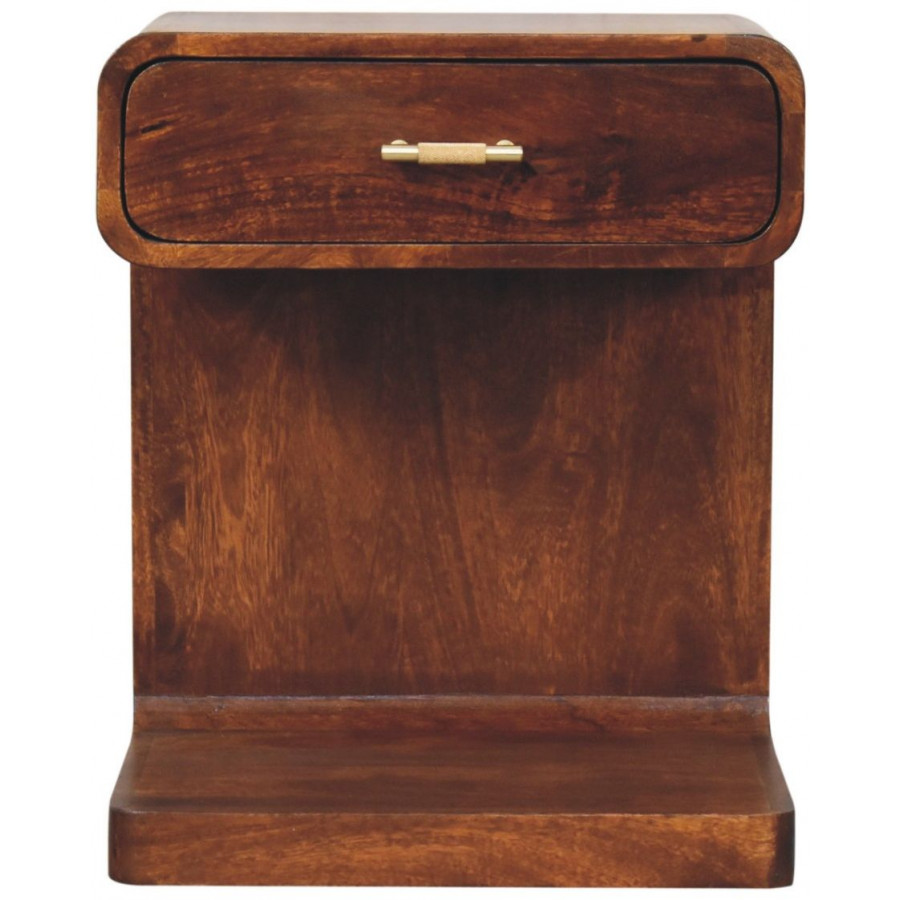 Artisan - Chestnut T-Bar Rounded Bedside