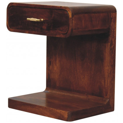 Artisan - Chestnut T-Bar Rounded Bedside