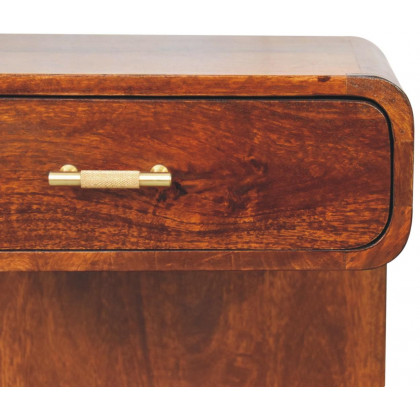 Artisan - Chestnut T-Bar Rounded Bedside