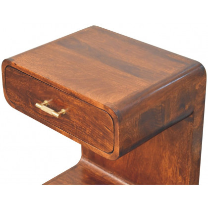 Artisan - Chestnut T-Bar Rounded Bedside