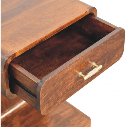 Artisan - Chestnut T-Bar Rounded Bedside