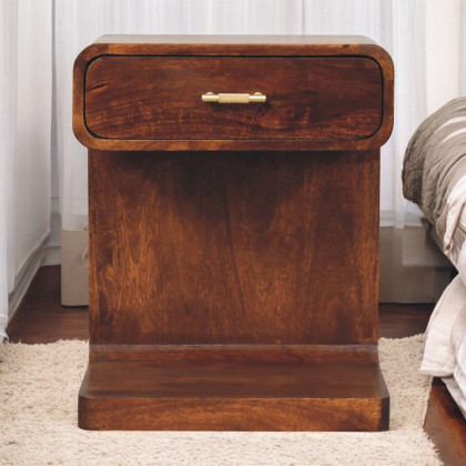 Artisan - Chestnut T-Bar Rounded Bedside