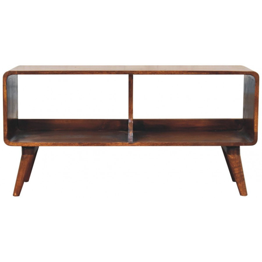 Artisan - Curved Chestnut Double Slot Media Unit