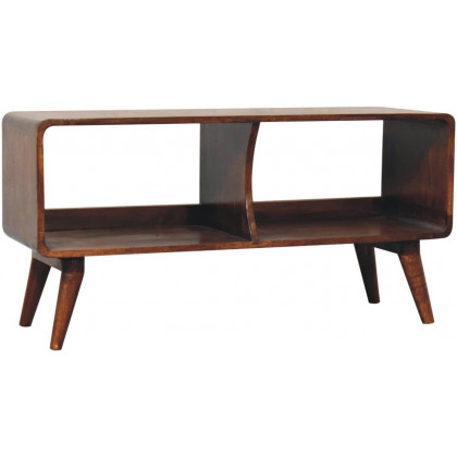 Artisan - Curved Chestnut Double Slot Media Unit