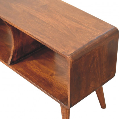 Artisan - Curved Chestnut Double Slot Media Unit