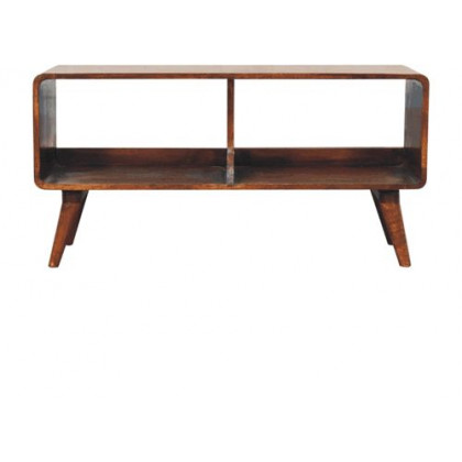 Artisan - Curved Chestnut Double Slot Media Unit