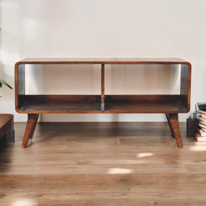 Artisan - Curved Chestnut Double Slot Media Unit