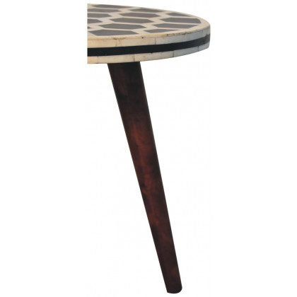 Artisan - Bone Inlay Tripod Stool With Honey Caramel Finish