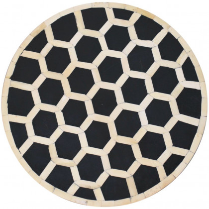 Artisan - Bone Inlay Tripod Stool With Honey Caramel Finish