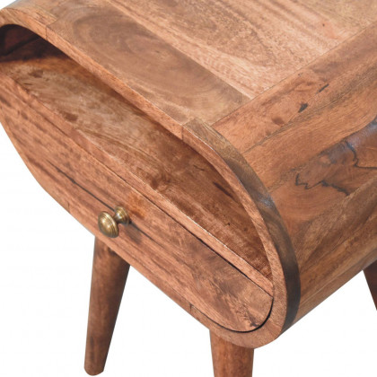 Artisan - Honey Caramel Circular Bedside With Open Slot