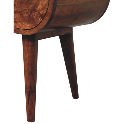 Artisan - Honey Caramel Circular Bedside With Open Slot