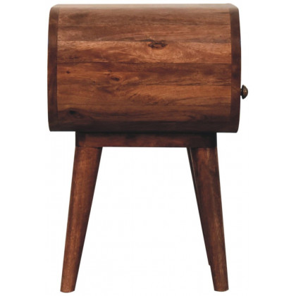 Artisan - Honey Caramel Circular Bedside With Open Slot