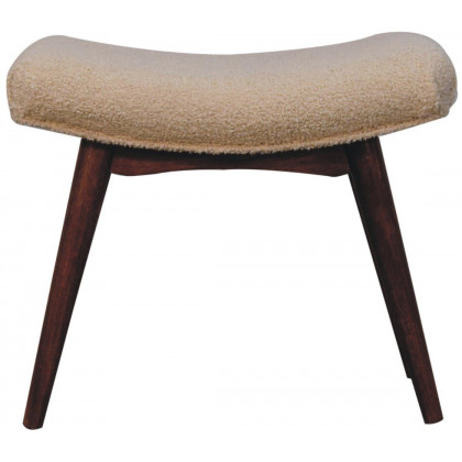 Artisan - Honey Caramel Boucle Cream Curved Bench