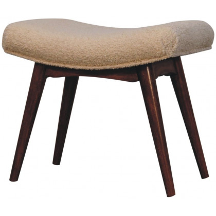 Artisan - Honey Caramel Boucle Cream Curved Bench