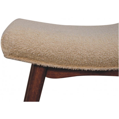 Artisan - Honey Caramel Boucle Cream Curved Bench