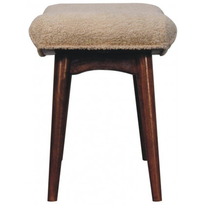 Artisan - Honey Caramel Boucle Cream Curved Bench
