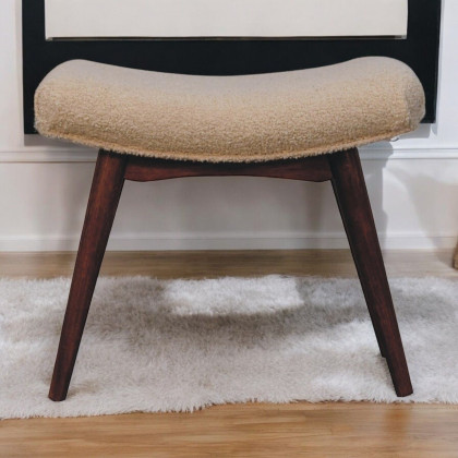 Artisan - Honey Caramel Boucle Cream Curved Bench