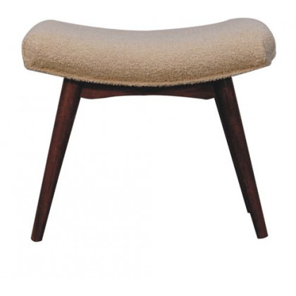 Artisan - Honey Caramel Boucle Cream Curved Bench