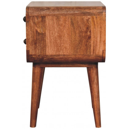 Artisan - Curved Honey Caramel Bedside