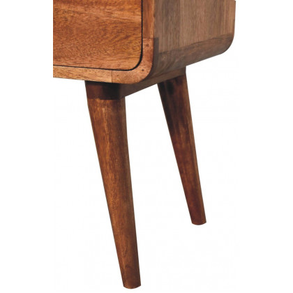 Artisan - Curved Honey Caramel Bedside
