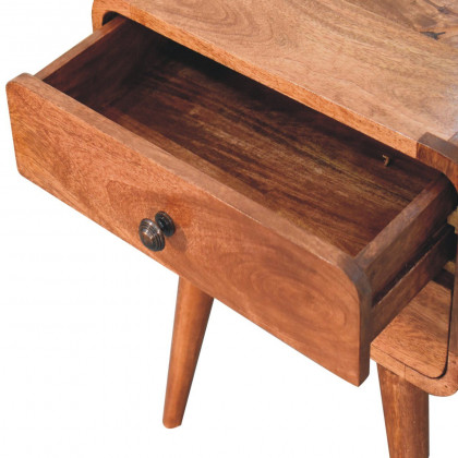 Artisan - Curved Honey Caramel Bedside
