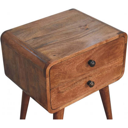 Artisan - Curved Honey Caramel Bedside