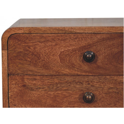 Artisan - Curved Honey Caramel Bedside
