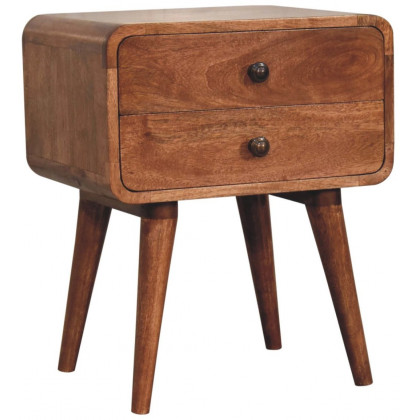 Artisan - Curved Honey Caramel Bedside