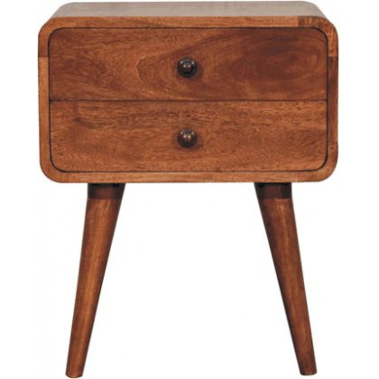 Artisan - Curved Honey Caramel Bedside