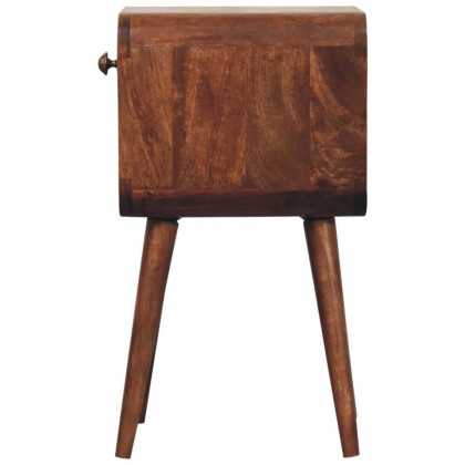 Artisan - Mini Honey Caramel Curved Bedside With Lower Slot