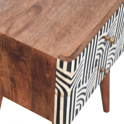 Artisan - Honey Caramel Edessa Bone Inlay Bedside