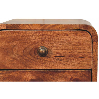 Artisan - Mini Curved Honey Caramel Wall Mounted Bedside