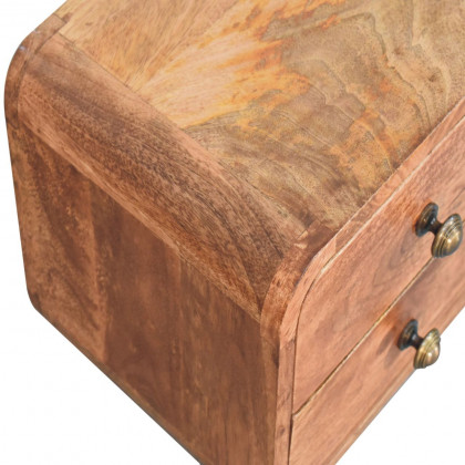 Artisan - Mini Curved Honey Caramel Wall Mounted Bedside