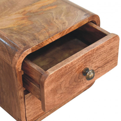 Artisan - Mini Curved Honey Caramel Wall Mounted Bedside