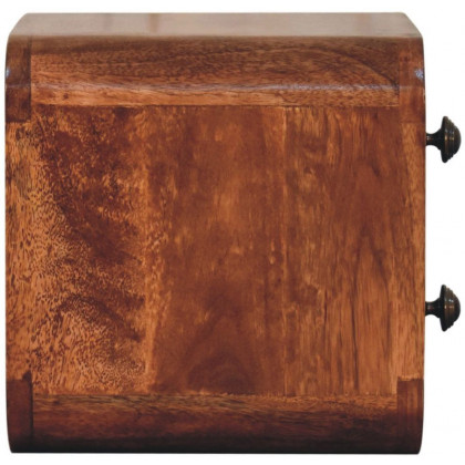Artisan - Mini Curved Honey Caramel Wall Mounted Bedside