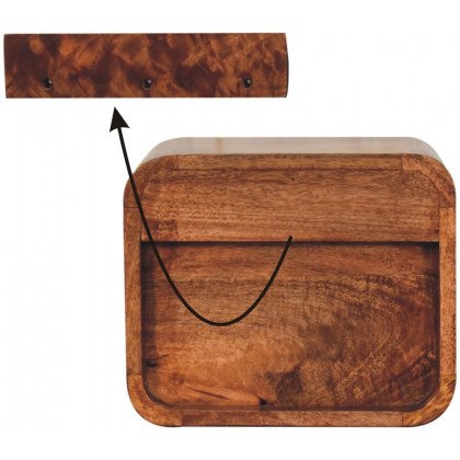Artisan - Mini Curved Honey Caramel Wall Mounted Bedside