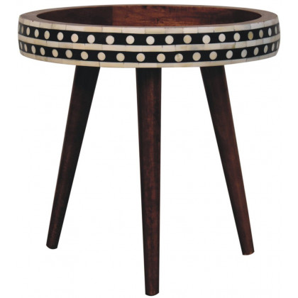 Artisan - Honey Caramel Small Patterned Nordic Style End Table