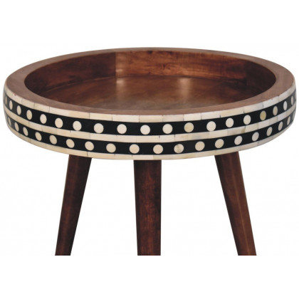 Artisan - Honey Caramel Small Patterned Nordic Style End Table