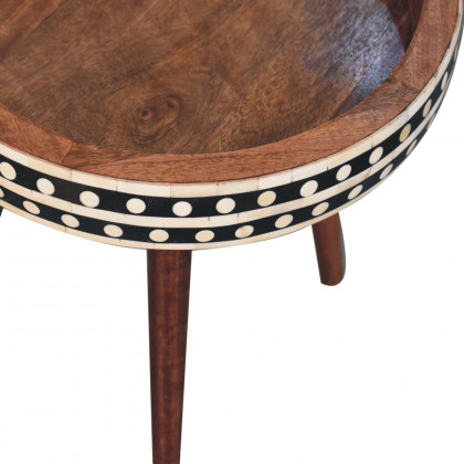 Artisan - Honey Caramel Small Patterned Nordic Style End Table