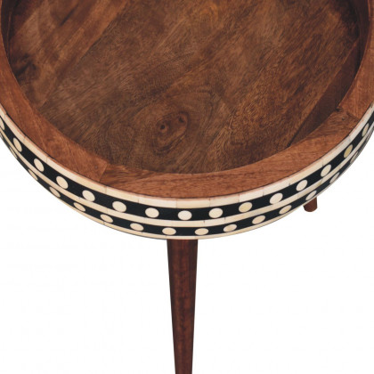 Artisan - Honey Caramel Small Patterned Nordic Style End Table
