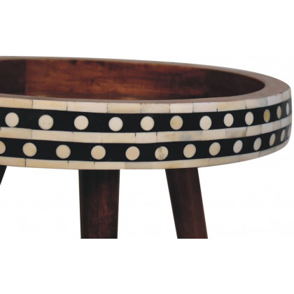 Artisan - Honey Caramel Small Patterned Nordic Style End Table