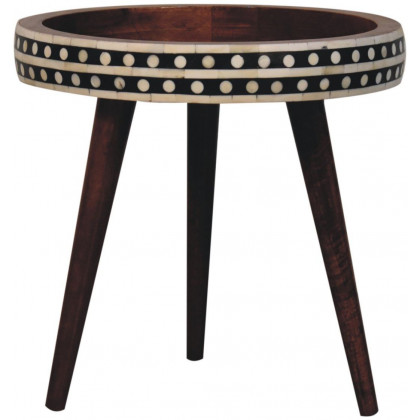 Artisan - Honey Caramel Small Patterned Nordic Style End Table
