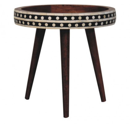 Artisan - Honey Caramel Small Patterned Nordic Style End Table