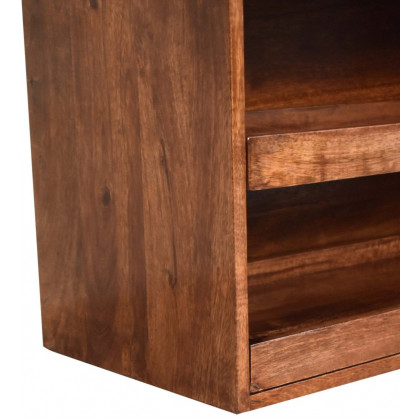 Artisan - Buffalo Hide Pull Out Honey Caramel Shoe Storage Bench