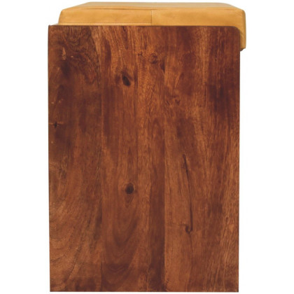 Artisan - Buffalo Hide Pull Out Honey Caramel Shoe Storage Bench