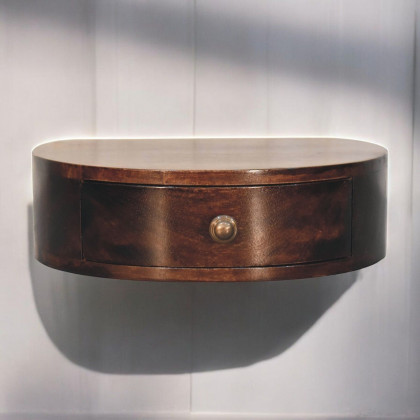 Artisan - California Walnut Wall Mounted Rounded Bedside
