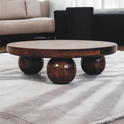 Artisan - California Walnut Central Table With Ball Feet