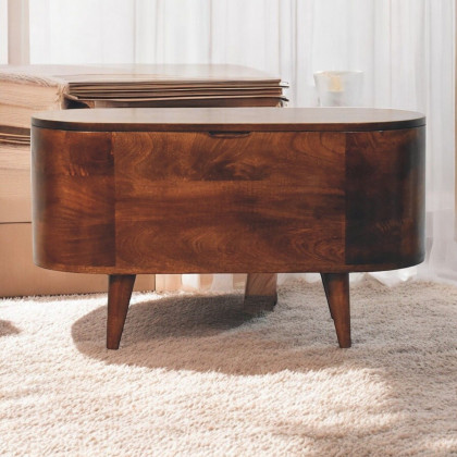 Artisan - Curved California Walnut Blanket Box